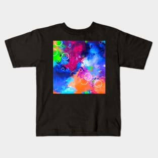 Bright Abstract Acrylic Painting - Paint scraps 1 Kids T-Shirt